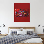 Butterfly Moon Drawstring Backpack Canvas Afdruk (Insitu (Slaapkamer))