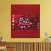 Butterfly Moon Drawstring Backpack Canvas Afdruk (Insitu (Woonkamer))