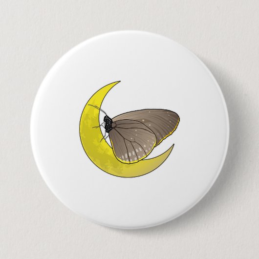 Butterfly Moon Ronde Button 7,6 Cm (Voorkant)