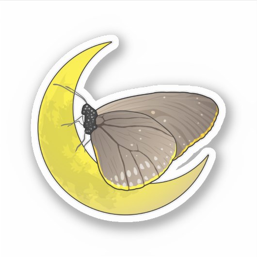 Butterfly Moon Sticker (Voorkant)