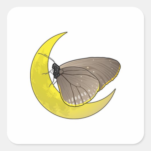 Butterfly Moon Vierkante Sticker (Voorkant)