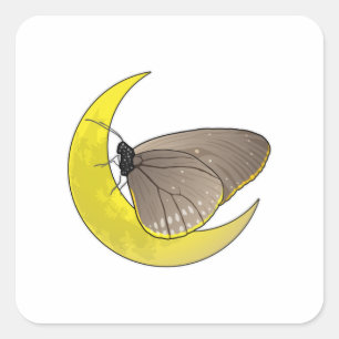 Butterfly Moon Vierkante Sticker