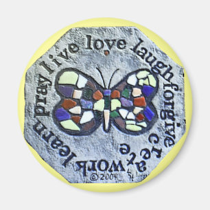 Butterfly Mosaic Magnet Word om te leven door Magneet