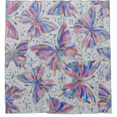 Butterfly Mosaic Pattern - pastels Douchegordijn (Voorkant)
