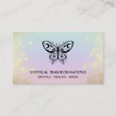 *~* Butterfly Moth Magic Boho Rainbow Pastel Visitekaartje (Voorkant)