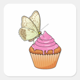 Butterfly Muffin Vierkante Sticker