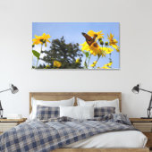 Butterfly N Sunflower Wrapping Canvas (Insitu (Slaapkamer))