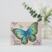 Butterfly No. 7 Waterverf Art Briefkaart (Staand voorkant)
