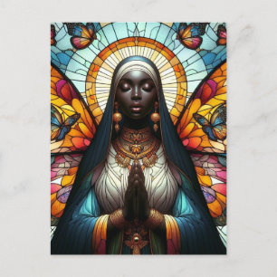 Butterfly Nun Glas in lood Briefkaart