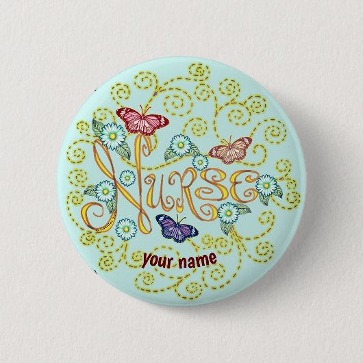 Butterfly Nurse Ronde Button 5,7 Cm (Voorkant)