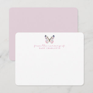 Butterfly Nursery Baby Note Stationery Kaart Notitiekaartje
