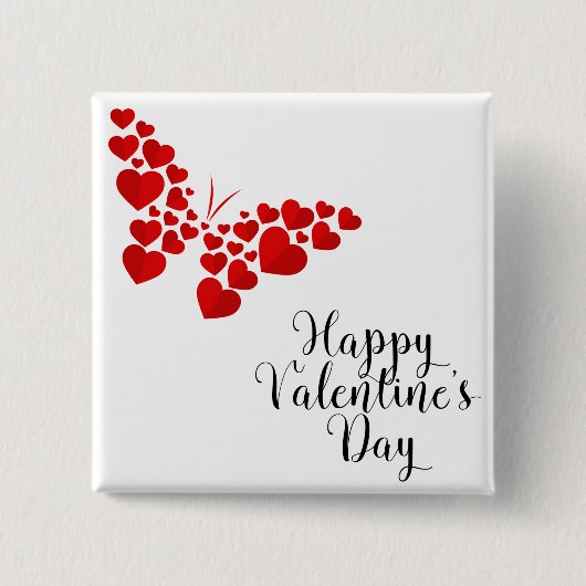 Butterfly of hearts vierkante button 5,1 cm (Voorkant)