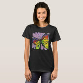 Butterfly on a Flower Hand Drawn T-shirt (Voorkant volledig)