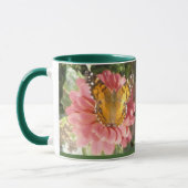 Butterfly on a Pink Hydrangea Mok (Links)