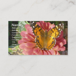 Butterfly on a Pink Zinnia Visitekaartje
