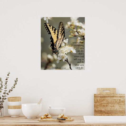 Butterfly on Blossom, Scripts Verse Poster (Keuken)