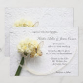 Butterfly on flower bouquet bruiloft kaart (Voorkant / Achterkant)