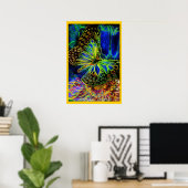 Butterfly on Flower Digital Art Poster (Thuiskantoor)