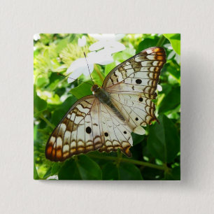 Butterfly on Jasmine Tropical Natuur Photography Vierkante Button 5,1 Cm