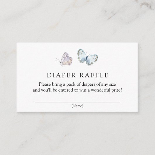 Butterfly on Way Boho Diaper Raffle Informatiekaartje (Voorkant)