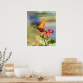 Butterfly on Wildfllowers, Scriptversie Verse Poster (Keuken)