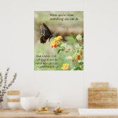 Butterfly on Wildfllowers, Scriptversie Verse Poster (Keuken)