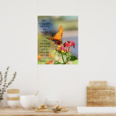 Butterfly on Wildfllowers, Scriptversie Verse Poster (Keuken)