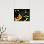 Butterfly on Wildflower, Scriptversie op geloof Poster (Keuken)