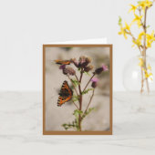 Butterfly op Plant Note Kaart (Gele Bloem)