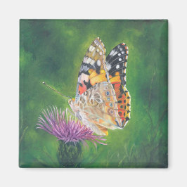 Butterfly op Thistle Fridge Magnet Magneet