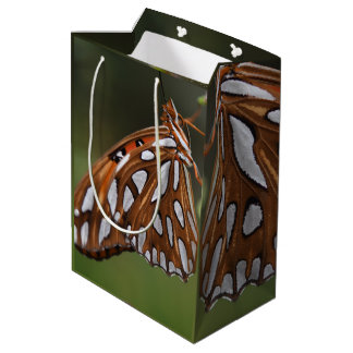 Butterfly Oranje en White Spotted Green Photo Medium Cadeauzakje