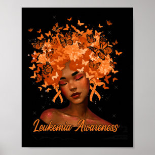 Butterfly Oranje Lint Leukemie Awareness Meisjes Poster