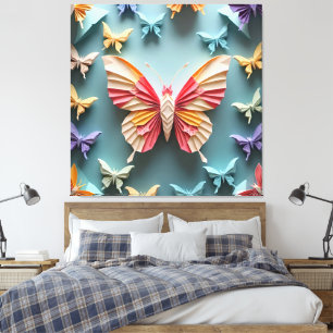 Butterfly Origami Canvas Afdruk