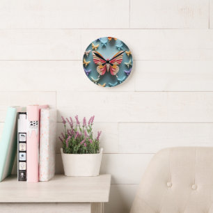 Butterfly Origami Ronde Klok