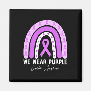 Butterfly Overdose Awareness Maand Paarse Lint Magneet
