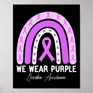 Butterfly Overdose Awareness Maand Paarse Lint Poster