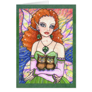 Butterfly Owl Bird Fantasy Card van Ann Howar