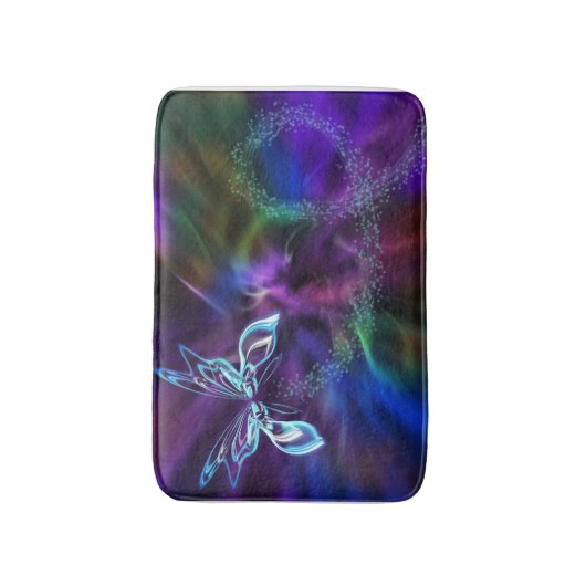 Butterfly Paars Abstracte Bath Mat (Voorkant Verticaal)