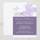 Butterfly Paars Vrijgezellenfeest nodigt uit Kaart (Voorkant / Achterkant)