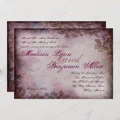  Butterfly Paarse Rustic Wedding Uitnodiging (Voorkant / Achterkant)