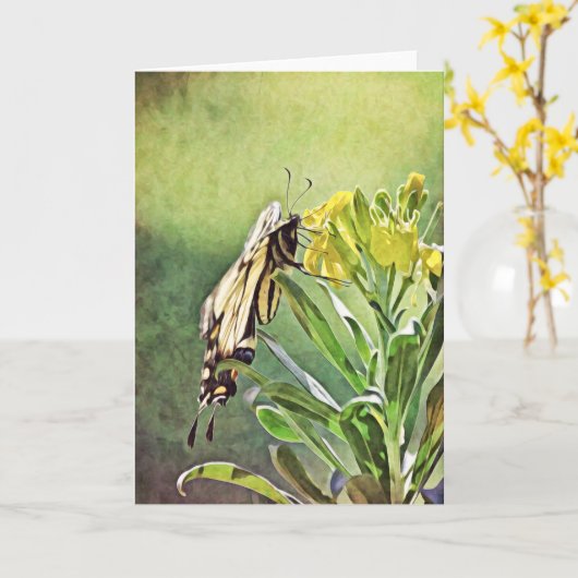 Butterfly Painting Scripting Kaart 1 Peter 5:6-7 (Gele Bloem)