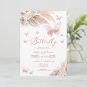 Butterfly Pampass Baby Shower Invitation (Debout devant)