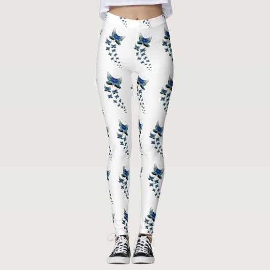 Butterfly Parade Leggings Vivid Blue Flight (Voorkant)