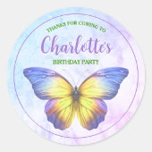 Butterfly Party Favoriet Dank u Stickers (Voorkant)