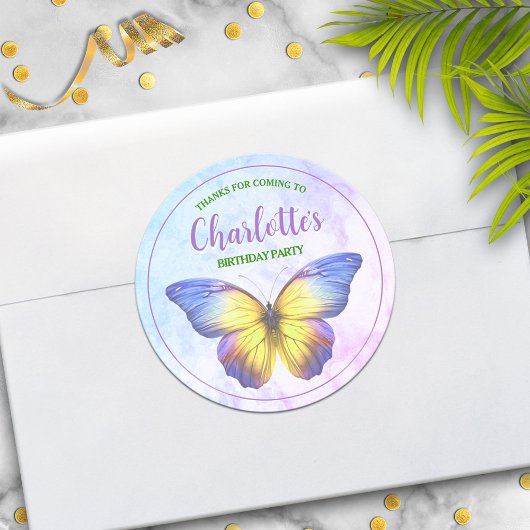 Butterfly Party Favoriet Dank u Stickers