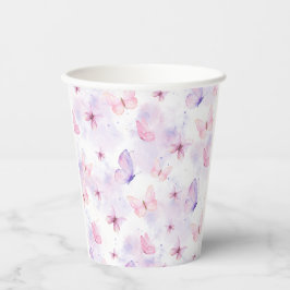 Butterfly Party Paper Cups Purple and Pink Papieren Bekers