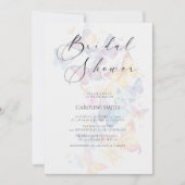 Butterfly Pastel Bridal Shower Invitation (Devant)