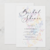 Butterfly Pastel Bridal Shower Invitation (Devant / Derrière)