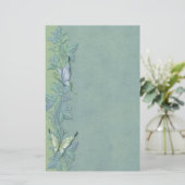 Butterfly Pastel Floral Briefpapier (Staand voorkant)