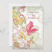 Butterfly Patch Birthday Invitation Kaart (Voorkant)